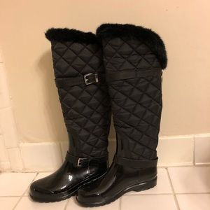 Micheal Kors quilted rain boots
